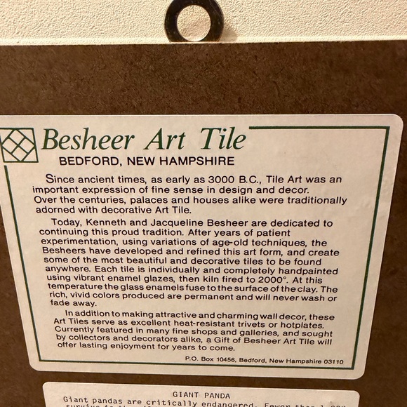 Panda Decorative Tile - Picture 4 of 9